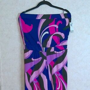 NWT Trina Terk Jump Suit Abstract Pattern Blue Black Pink Purple Size Medium
